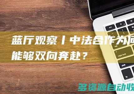 蓝厅观察丨中法合作为何能够“双向奔赴”？