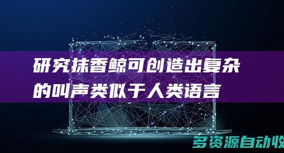 研究：抹香鲸可创造出复杂的叫声 类似于人类语言